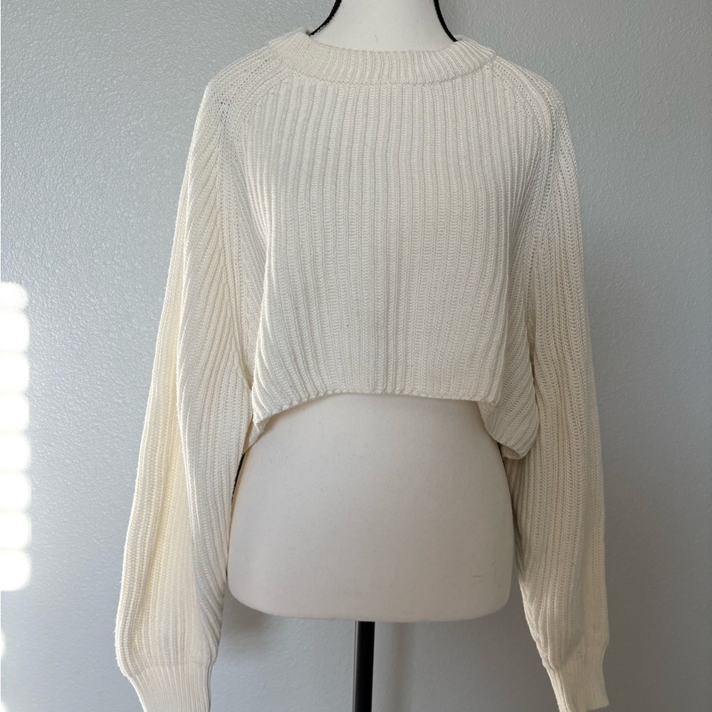 Cotton Candy Cream Ribbed Sweater